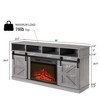 Wooakway 58"L 29.4"H 15.4"D Electric Fireplace TV Stand Console with Barn Door Design Overheating Protection Closed Storage Cabinet for TVs up to 65" - 4 of 4