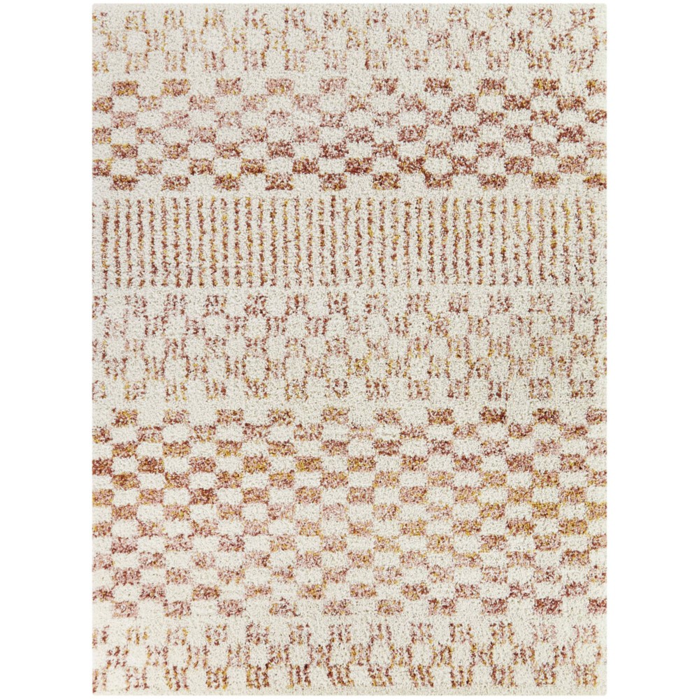 7'10inx10' Mendieta Checkered Shag Kids' Rug Orange - Balta Rugs