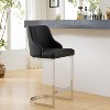 Bekrvio Bar Stools, 26” Counter Height with Back - Upholstered PU Leather/Velvet  Steel U-Shaped Base for Kitchen Counter Island - 2 of 4