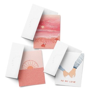Valentine's Day Friendship Greeting Card Pack Sets, 'Kiss Me Valentine Crabs, Sunshine Valentine, To My Love' (3 ct, Assorted) by Ramus & Co - 1 of 4