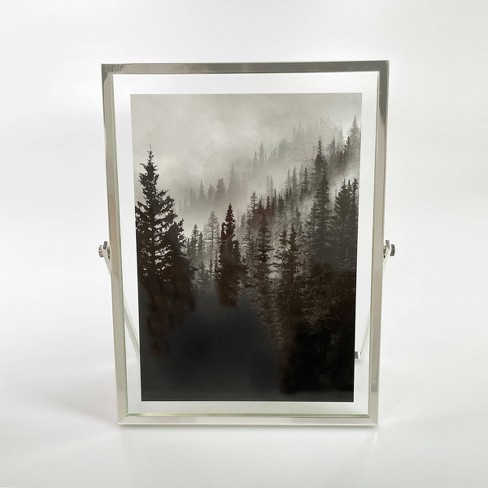 5x7 Silver Crushed Glass and Resin Tree Framed Art 