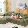 110" Modular L-Shaped Sectional Sofa, Oversized Deep Seat Chenille Couch with 5 Throw Pillows, Convertible Floor Sofa - 4 of 4