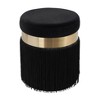 TOV Furniture Melody Velvet Tasseled Ottoman Black 14.2"W x 14.2"D x 16.3"H - 3 of 4