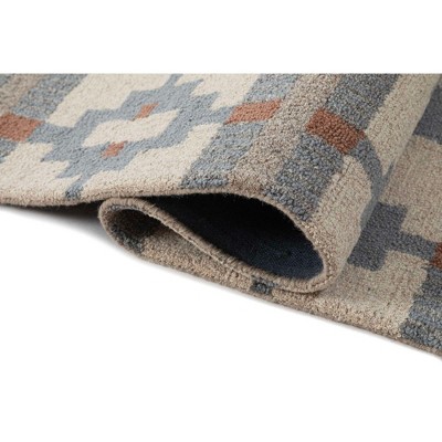 Gray and Brown Hand-Tufted Wool Rectangle Rug