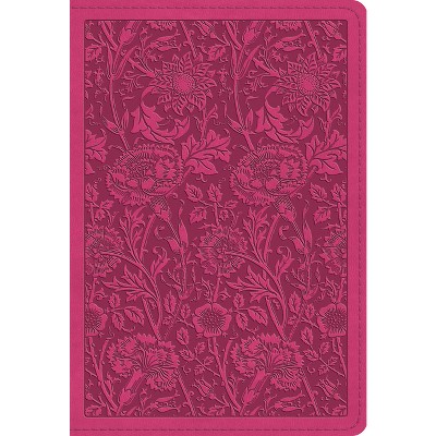 Large Print Compact Bible-ESV-Floral Design - (Leather Bound)