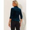 INSPIRE CHIC Women's Velvet Lapel Collar Open Front Blazers - 3 of 4