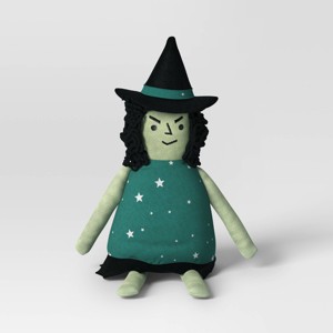 Witch Character Sitabout Figurine - Hyde and EEK! Boutique™ Dark Teal Green/Black - 1 of 3