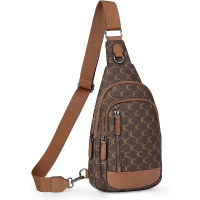 Leather Crossbody Bag for Women & Men, Adjustable Sling Backpack Purse, Multipurpose Daypack