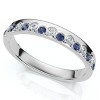 Pompeii3 1/5Ct Diamond & Sapphire Rhythm Anniversary Band 14k Gold or Platinum Lab Created - 3 of 4