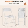 SEVOBAL Folding Chair 10 Pack Indoor Outdoor Portable Stackable Foam Cushion for Events Offices Weddings Picnics Restaurants, White, 17.5"*18.1"*31.2" - 3 of 4