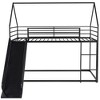 Twin Over Twin House Bunk Bed With Built-in Removable Ladder, Metal Twin Size Bunk Bed, Metal Frame Bunk Bed Frame With Ladders - 3 of 4