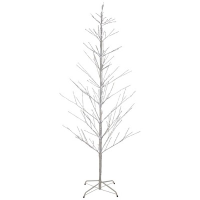 6' Lighted Christmas White Birch Twig Tree Outdoor Decoration - Warm White  LED Lights 