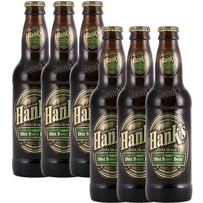 Hank's Genuine Gourmet Diet Root Beer, 12 fl oz Bottles – Premium Craft Soda with Rich, Creamy Flavor. -  Zero Calories, Zero Carbs, Pack of 6