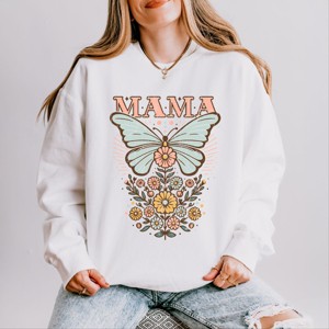 Simply Sage Market Mama Butterfly Floral Lightweight Garment Dyed Sweatshirt - 1 of 4