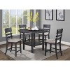 Gulches Contemporary Style Counter Height Chair Set of 2, Gray/Black Finish, Upholstered Seat, Ladder Back, 42" H - 2 of 4
