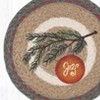 Earth Rugs Ornament on Branch Printed Round Jute Trivet with Festive Holiday Design, 10"x10" - 2 of 3