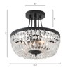Maxax 11.8" Black Crystal Flush Mount Ceiling Light, 3-Light Dimmable Glam Fixture for Bedroom/Entryway - 3 of 4