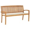 vidaXL Garden Bench Natural teak Solid Teak wood 2-seater Stackable - 2 of 4