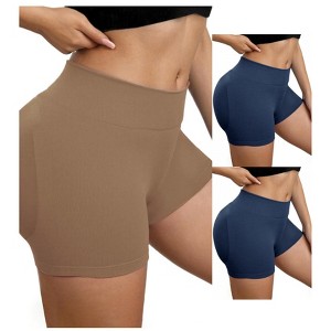 INSPIRE CHIC 3 Packs Women's Slimming Waist Butt Lifter Control Panties Workout Sport Running Shaper Short - 1 of 4