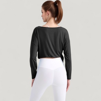 Anna-Kaci Active Women's Long Sleeve Pullover Top with Cutout Scoop Neck and Side Slit Hem - image 4
