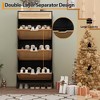 Shoe Cabinet with 3 Flip Drawers and Single Drawers - Hidden Wood Rattan Shoe Storage Cabinet - 3 of 4