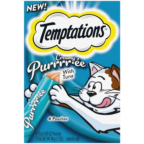 Temptations Creamy Puree With Tuna Lickable Squeezable Adult Cat Treats 1.7oz Target