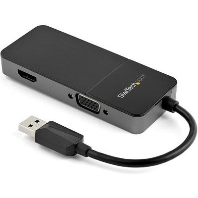 StarTech.com USB 3.0 to HDMI VGA Adapter - 4K 30 - External Video & Graphics Card for Mac & Windows - 2-in-1 Multiport Dongle (USB32HDVGA)