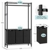 Laundry Sorter, 3 Bag Laundry Basket with Clothing Rack, 3×13 Gallon Sorting Hamper, with Adjustable Shelves for Laundry Bedroom Bathroom - 4 of 4