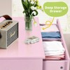 Karl Home 5-Drawer Dresser for Bedroom and Chest of Drawers with Sturdy Construction Wood Storage Organizer for Closet pink - 4 of 4