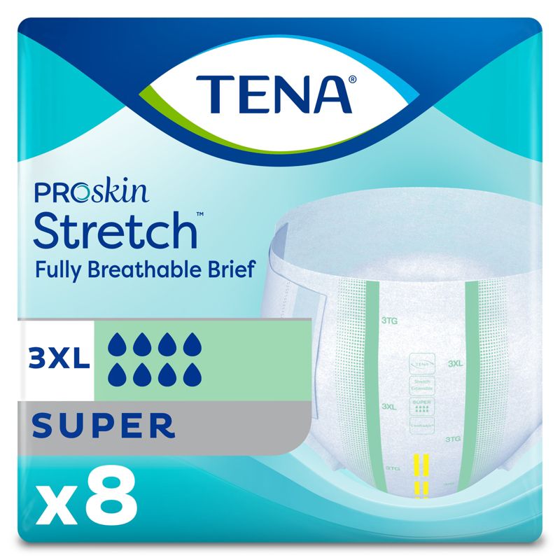 TENA ProSkin Stretch Super Incontinence Briefs, Heavy Absorbency, Unisex, 1 of 4