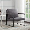 Vynxaria Blue/Dark Gray/ Yellow Accent Chair for One + Double, Metal Armrests & Foam Padding, Ideal for Living, Bedroom, Study Areas - 3 of 4