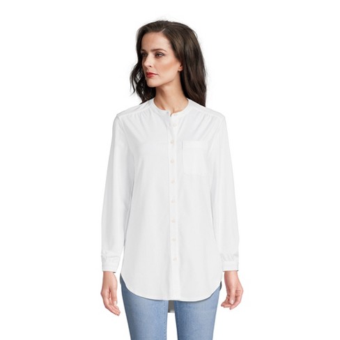 Lands' End Women's Long Sleeve Jersey A-line Tunic - Medium - White ...