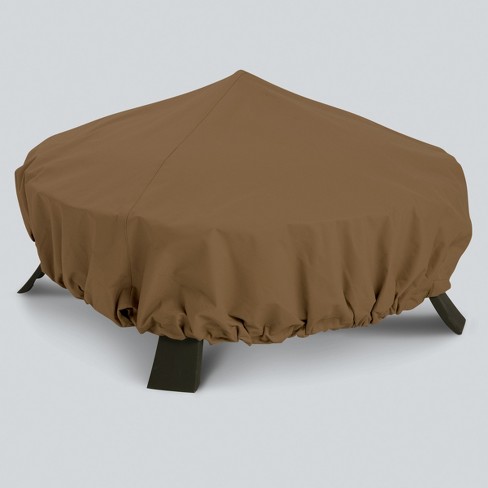 Round Fire Pit Cover Tan Threshold, Custom Vinyl Fire Pit Covers