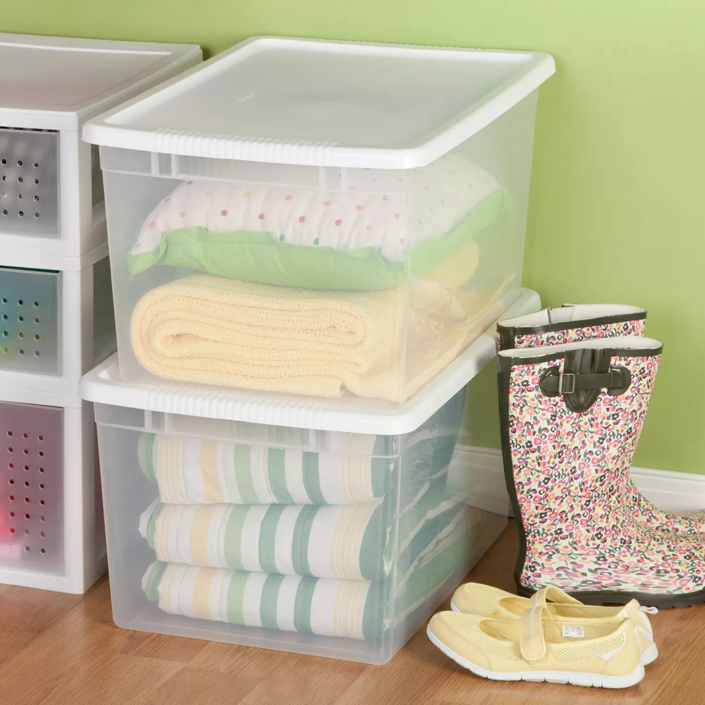 66qt Storage Bin Clear with White Lid - Room Essentials™ - image 2 of 6