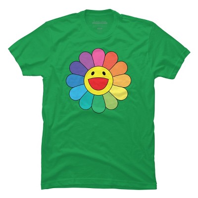 Adult Design By Humans Daisy Flower Rainbow Pride By PINHEAD66 T-Shirt