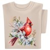Collections Etc Cardinal Watercolor Short Sleeve Graphic T-Shirt Medium Women Sand - 2 of 4