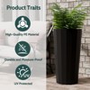 NAYSAYE 23.6" Tall Large Outdoor Planters for Porch Decor with Drainage Hole, Wide Stripe Design Flower Pots - 3 of 4