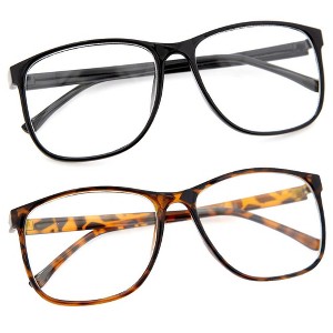 grinderPUNCH Large Nerdy Thin Plastic Frame Clear Lens Eye Glasses Frame 2 Pack - 1 of 3