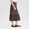 Women's Faux Suede Tiered Midi A-Line Skirt - Universal Thread™ - 3 of 4