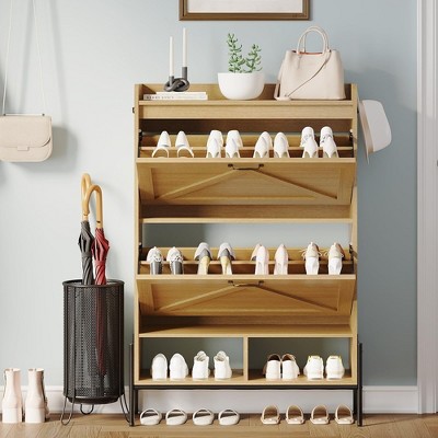 Shoe Cabinet with 2 Flip Drawers