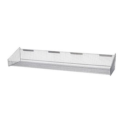 Quantum Storage Systems Partition Wall Hanging Basket, 11-7/8"W X 48"D X 7-1/2"H, 125 Lbs. Load Capacity, Mesh Design, Chrome Plated Finish