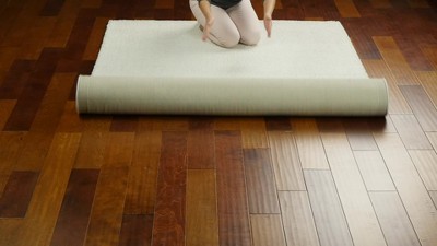 Gray and Brown Herringbone Handwoven Wool Area Rug
