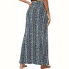 Women's Stylish Spandex Flare Maxi Skirt - Comfy Fold-Over Design Long Skirt for Effortless Style #17 - 4 of 4