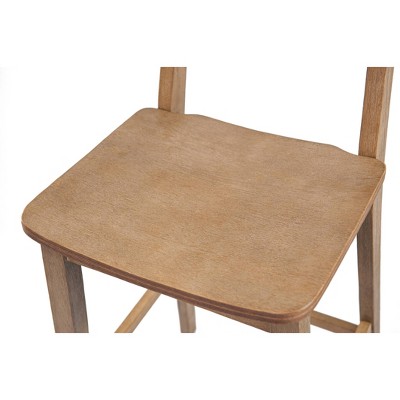 Torino 45'' Rustic Gray Acacia Wood Bar Stool