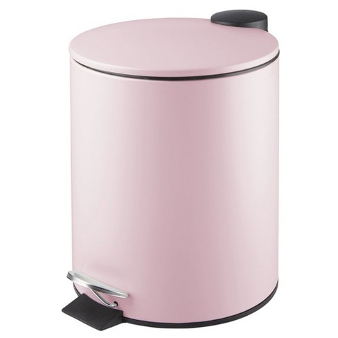 mDesign Slim Metal 1.3 Gallon Step Trash Can with Lid and Liner