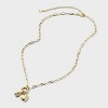 14K Gold Dipped Cubic Zirconia Puffy Heart Charm Initial Necklace - A New Day™ Gold - 2 of 4