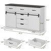47.2in 6 Drawers Dresser for Bedroom with Sliding Barn Doors, Vanity with LED Mirror, Dresser Organizer, TV stand,Stylish storage cabinet - 2 of 4