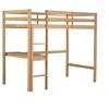 NicBex Twin Size Loft Bed with Desk Wooden Bed Frame with Long Ladder and Full Length Guardrail, No Box Spring Required, White Oak - 3 of 4