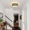 DORESshop 12 in. Black LED Flush Mount Ceiling Light, 1-Light Modern Fixture for Bedroom, Hallway, Kitchen - 4 of 4