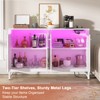 Aheaplus Storage Buffet Cabinet with LED Lights, Coffee Bar with Charging Station - 2 of 4
